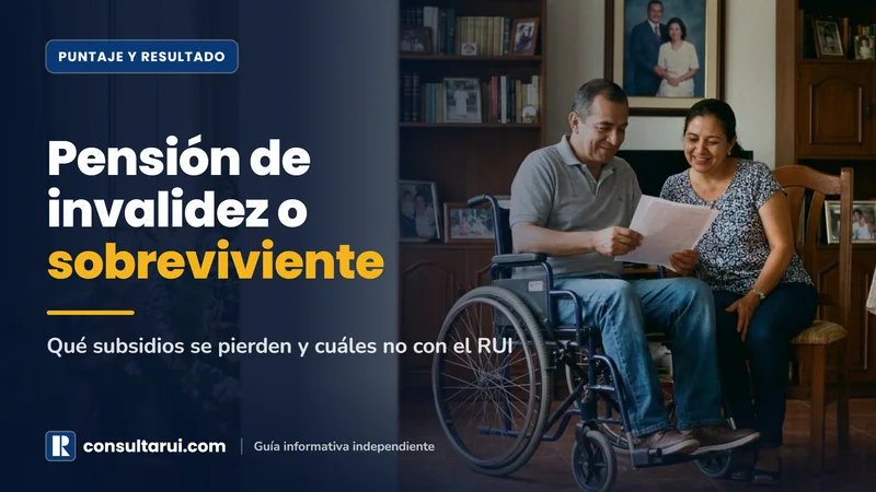 Pensión de Invalidez o Sobreviviente y RUI: Qué Subsidios se Pierden y Cuáles No